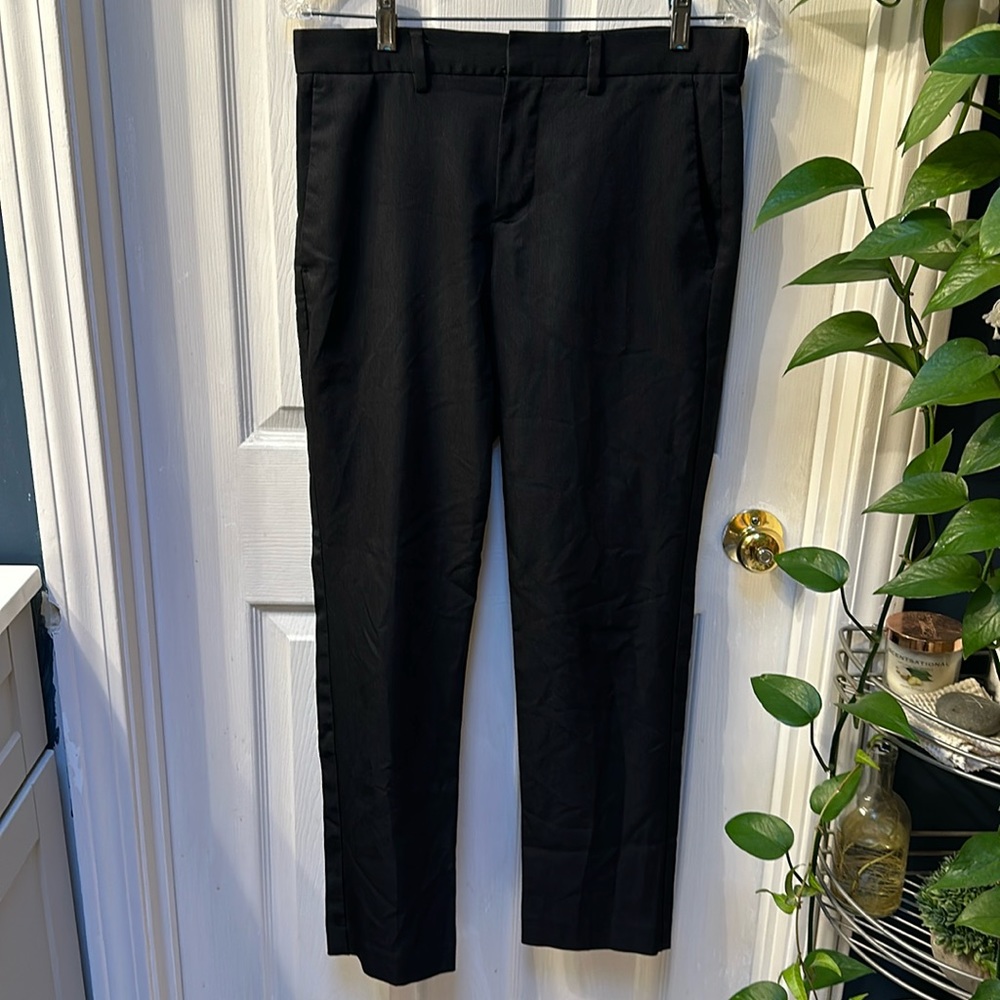 Black Perry Ellis Portfolio Pants Slim Fit, Size 30x30